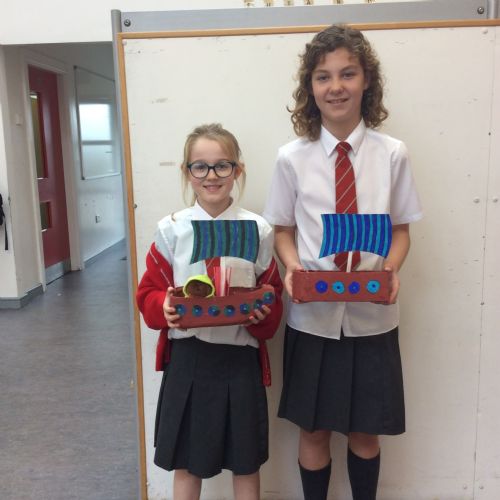 We made Viking boats!